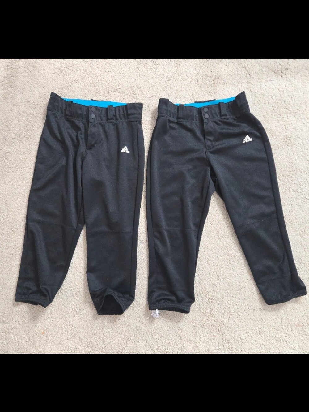 Adidas Kids Black Athletic Baseball Softball Pants